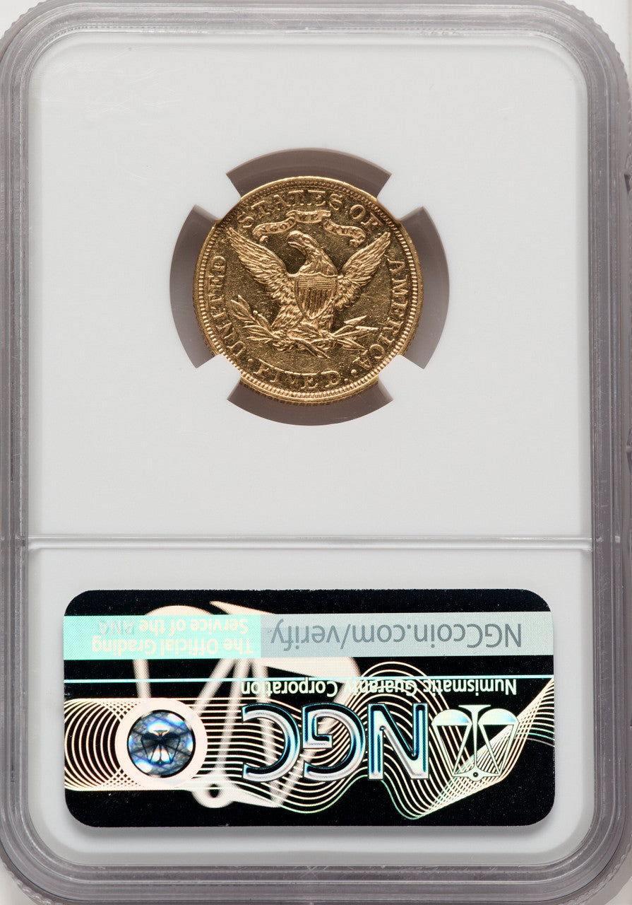 1887 $5 Proof Liberty Half Eagle NGC AU55