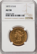 1873-S $10 Liberty Eagle NGC AU58