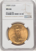 1909-S $20 Saint-Gaudens Double Eagle NGC MS66