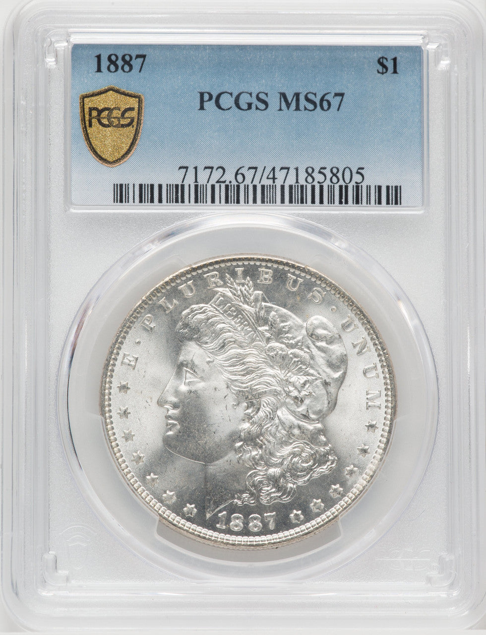 1887 $1 Morgan Dollar PCGS MS67