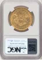 1853/2 $20 Liberty Double Eagle NGC AU50