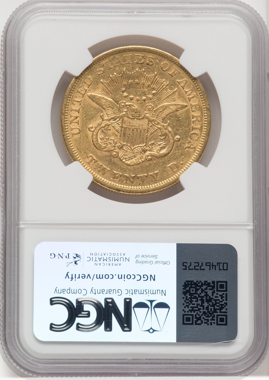 1853/2 $20 Liberty Double Eagle NGC AU50