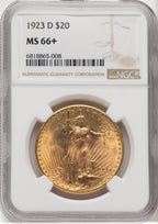 1923-D $20 Saint-Gaudens Double Eagle NGC MS66+ (768671066)