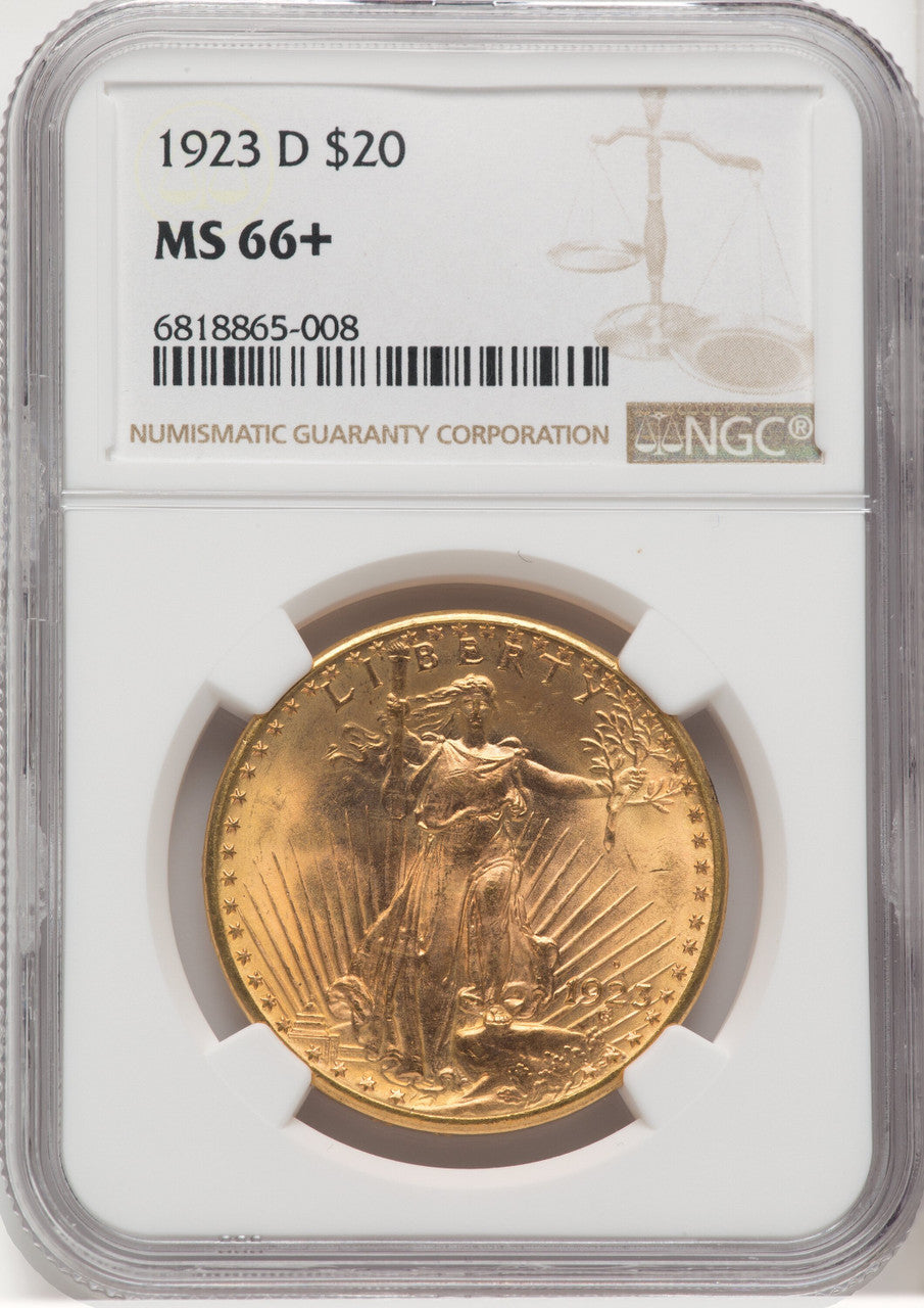 1923-D $20 Saint-Gaudens Double Eagle NGC MS66+ (768671066)
