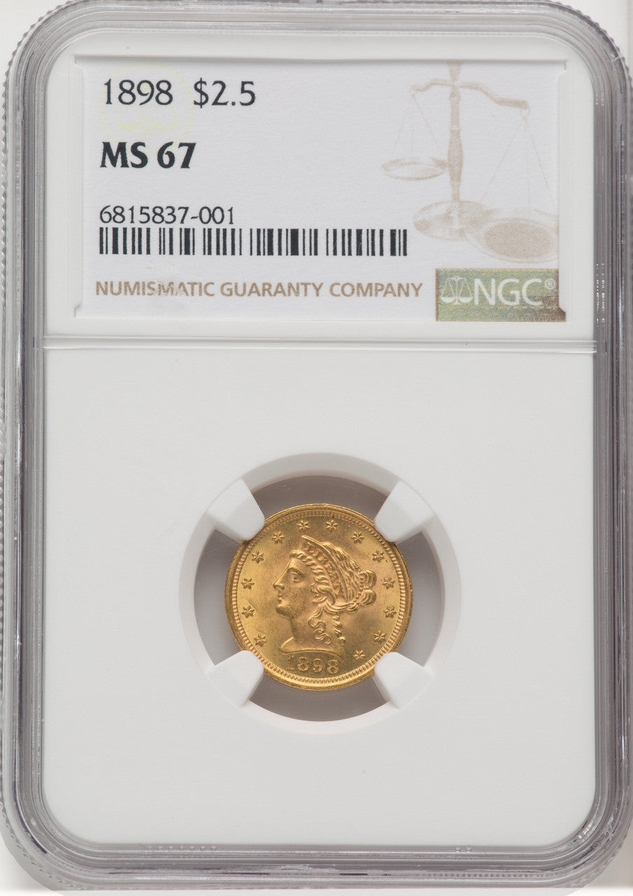 1898 $2.50 Liberty Quarter Eagle NGC MS67