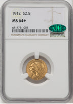 1912 $2.50 CAC Indian Quarter Eagle NGC MS64+
