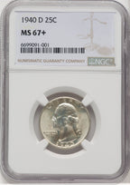 1940-D 25C Washington Quarter NGC MS67+ (768767005)