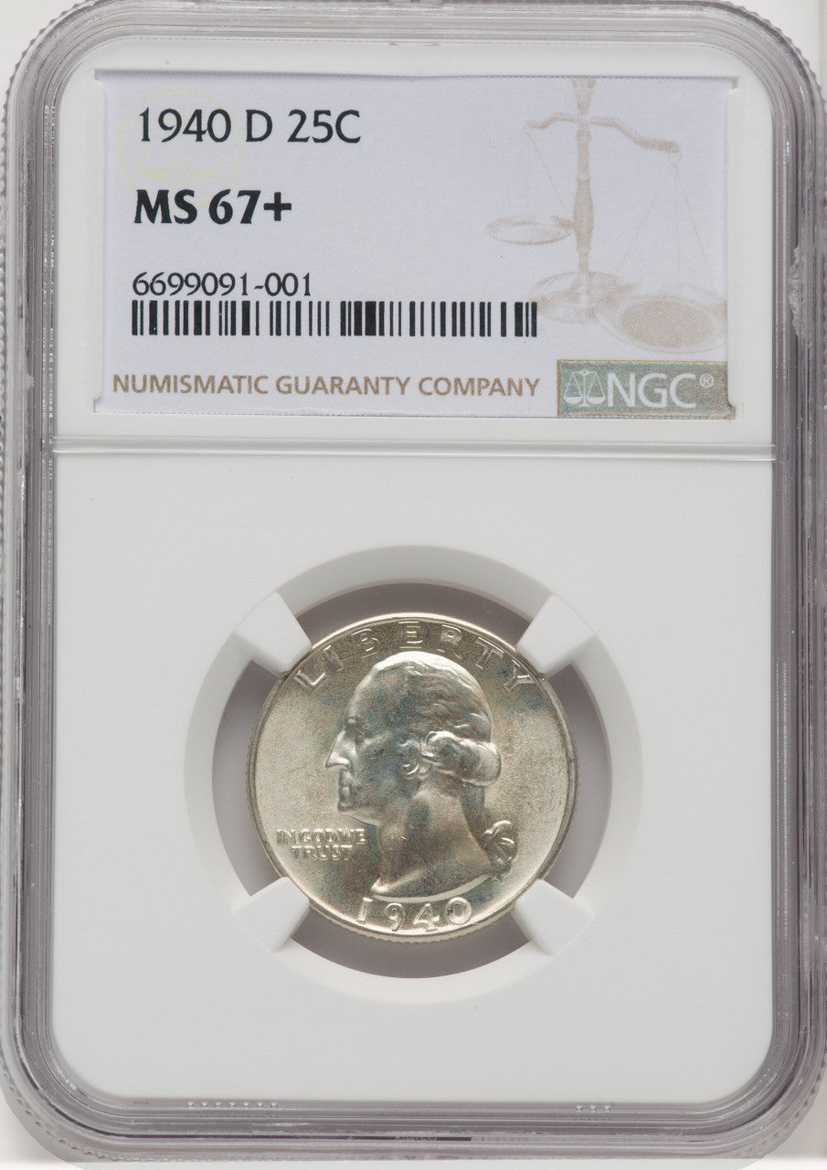 1940-D 25C Washington Quarter NGC MS67+ (768767005)