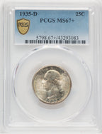1935-D 25C Washington Quarter PCGS MS67+
