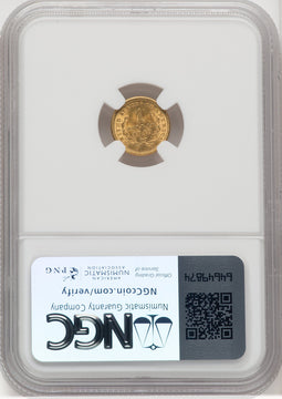 1849 G$1 NO L Gold Dollar NGC MS63