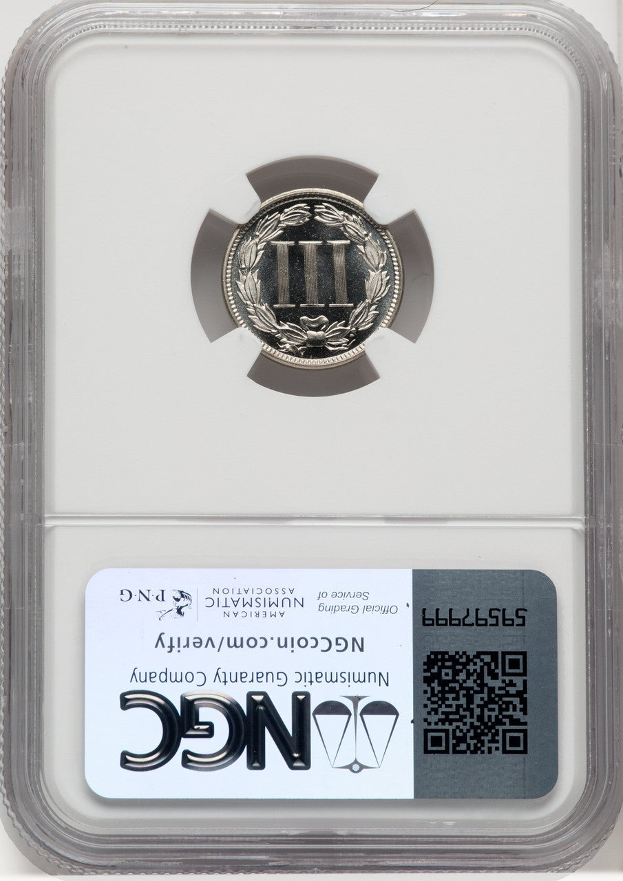 1882 3CN PRCA Proof Three Cent Nickel NGC PR67+