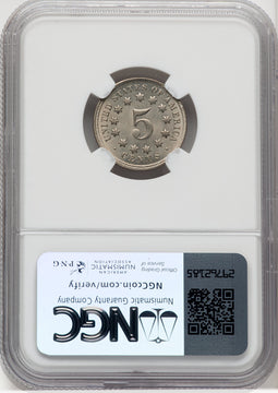 1868 5C Shield Nickel NGC MS66
