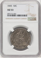 1845 50C Seated Half Dollar NGC AU53