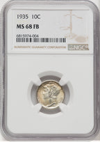 1935 10C FB Mercury Dime NGC MS68 (768671018)