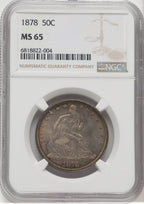 1878 50C Seated Half Dollar NGC MS65