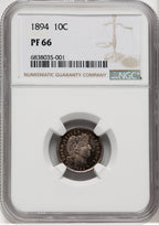 1894 10C Proof Barber Dime NGC PR66