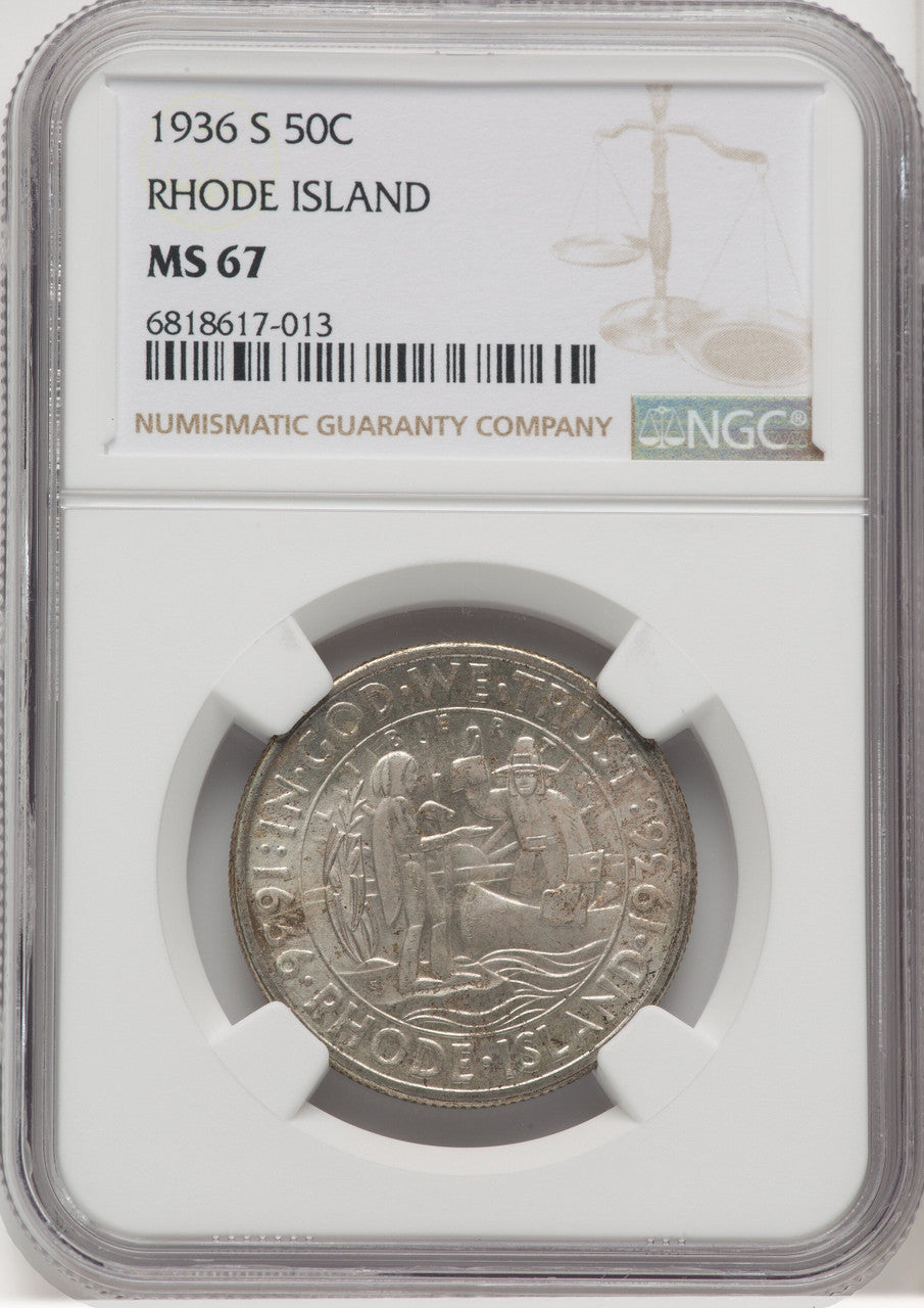 1936-S 50C Rhode Island Commemorative Silver NGC MS67 (768671073)