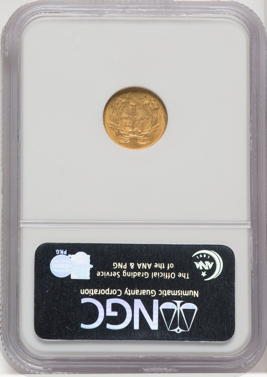 1854 G$1 Type Two Gold Dollar NGC MS61 (768796039)