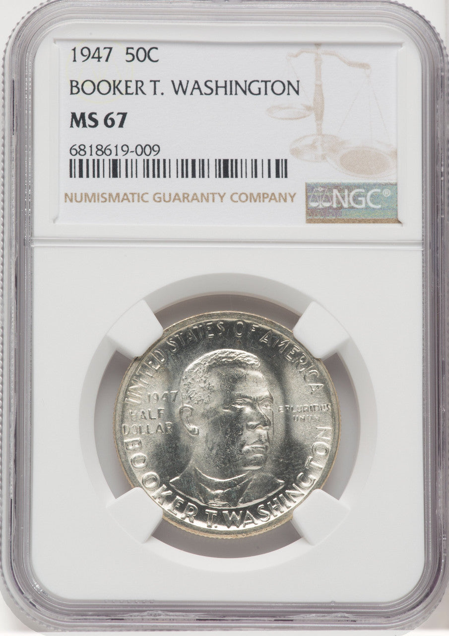 1947 50C Booker T. Washington Commemorative Silver NGC MS67 (768671077)