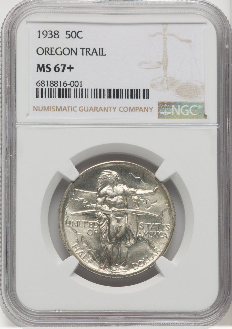 1938 50C Oregon Commemorative Silver NGC MS67+ (768671069)