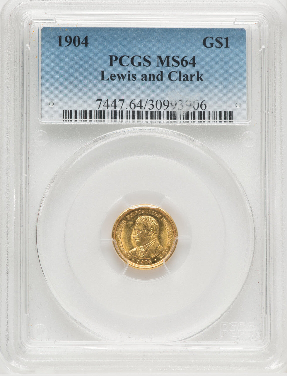 1904 G$1 Lewis and Clark Commemorative Gold PCGS MS64 (768671081)