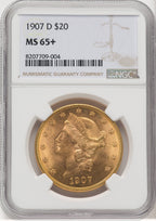 1907-D $20 Liberty Double Eagle NGC MS65+ (768097001)