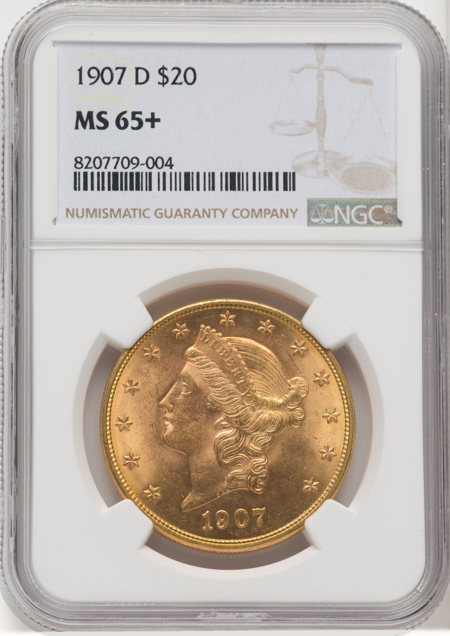 1907-D $20 Liberty Double Eagle NGC MS65+ (768097001)