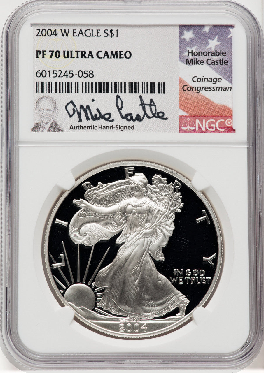 2004-W S$1 Silver Eagle Mike Castle NGC PF70 (743193081)