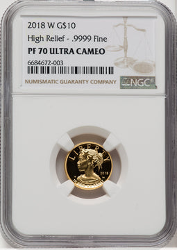 2018-W $10 American Liberty High Relief NGC PF70 UCAM