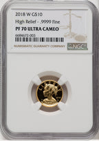 2018-W $10 American Liberty High Relief NGC PF70 UCAM