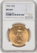1924 $20 Saint Saint-Gaudens Double Eagle NGC MS66+ (519392057)