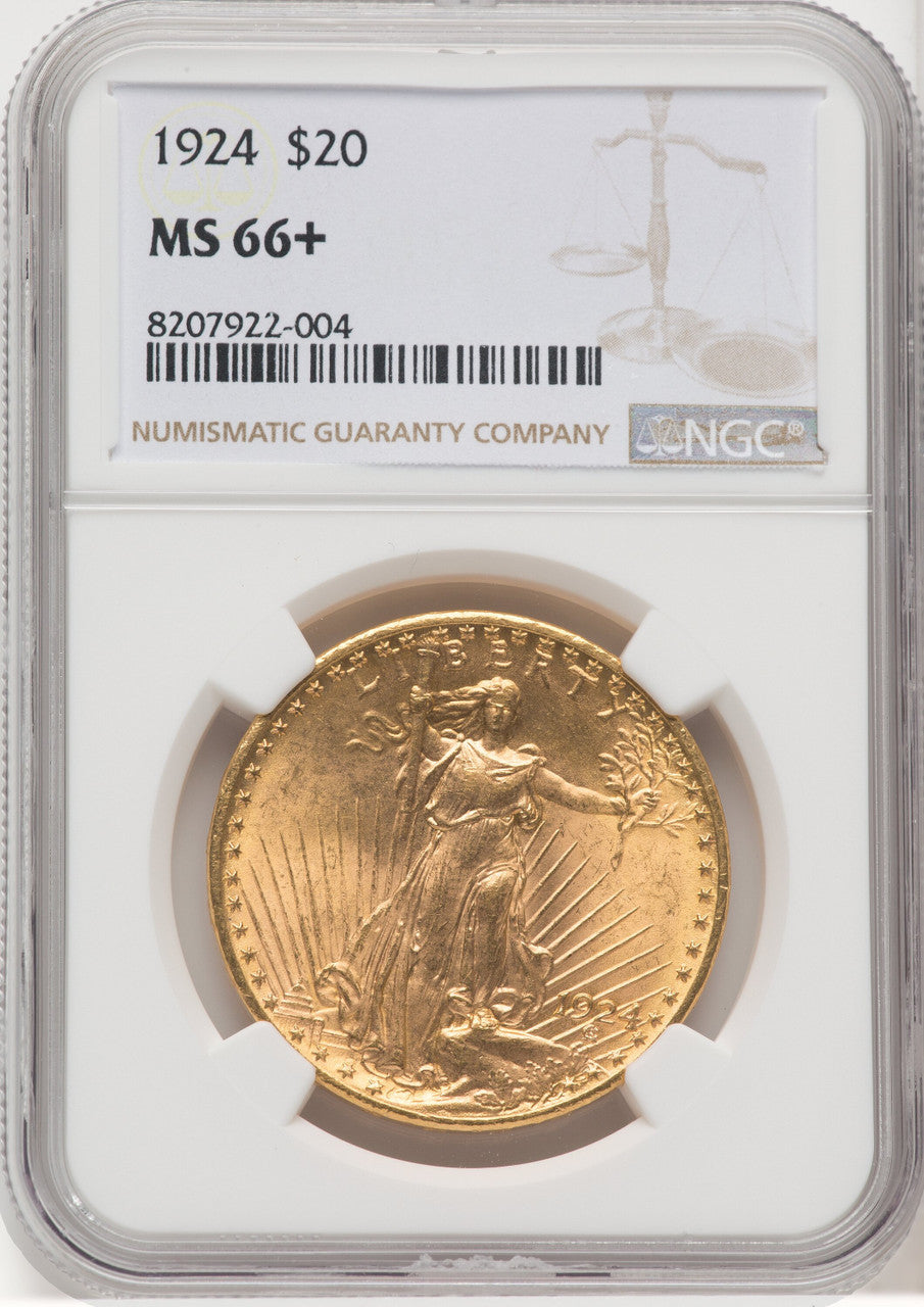1924 $20 Saint Saint-Gaudens Double Eagle NGC MS66+ (519392057)