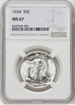 1934 50C Walking Liberty Half Dollar NGC MS67 (768515003)