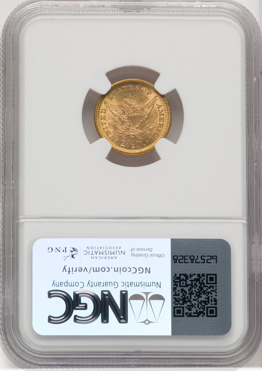 1861 $2.50 New Reverse Type 2 Liberty Quarter Eagle NGC MS63