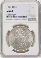 1894-O $1 Morgan Dollar NGC MS63
