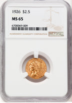 1926 $2.50 Indian Quarter Eagle NGC MS65 (767564012)
