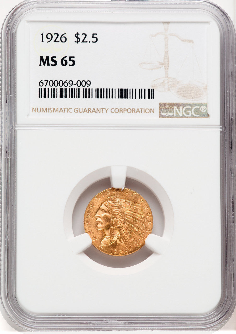 1926 $2.50 Indian Quarter Eagle NGC MS65 (767564012)