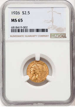 1926 $2.50 Indian Quarter Eagle NGC MS65 (768933002)