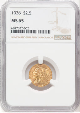 1926 $2.50 Indian Quarter Eagle NGC MS65 (767997018)