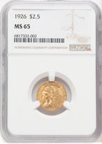 1926 $2.50 Indian Quarter Eagle NGC MS65 (767997018)