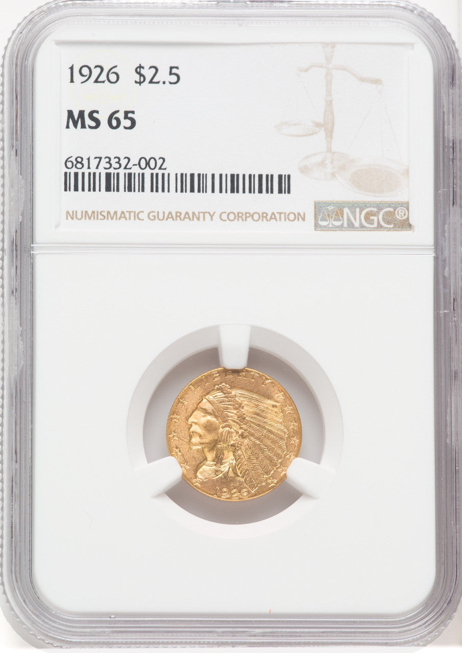 1926 $2.50 Indian Quarter Eagle NGC MS65 (767997018)