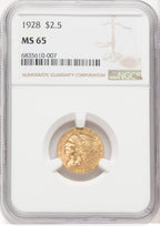 1928 $2.50 Indian Quarter Eagle NGC MS65 (768214023)