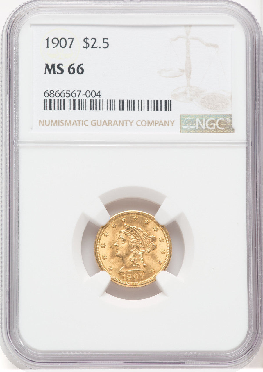 1907 $2.50 Liberty Quarter Eagle NGC MS66 (766877010)
