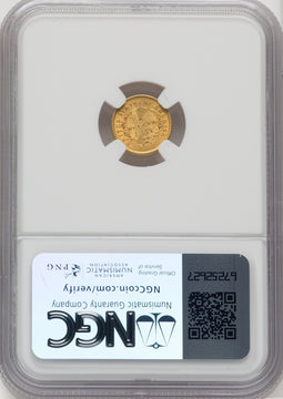 1851 G$1 Gold Dollar NGC MS63