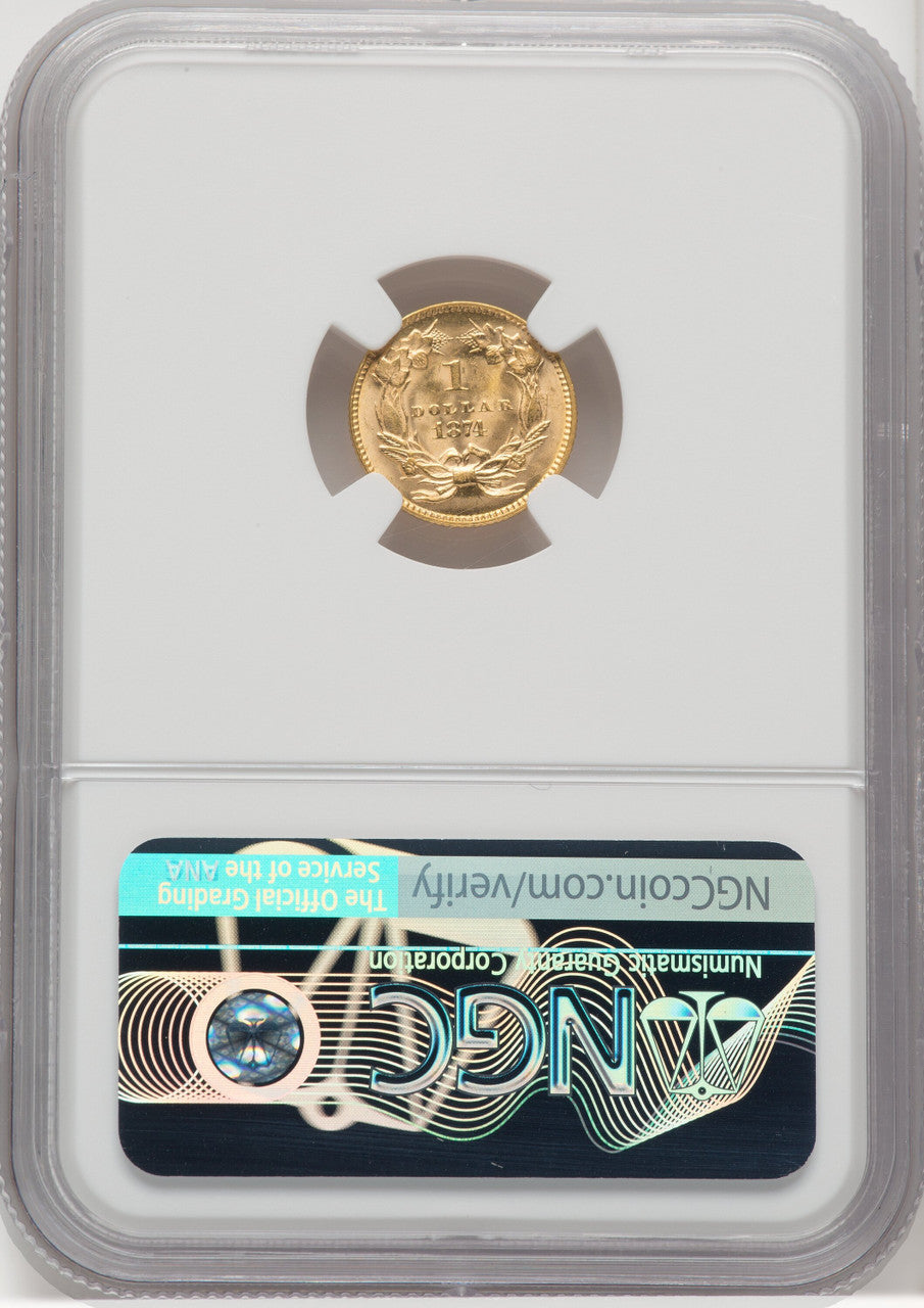1874 G$1 Gold Dollar NGC MS64 (768391047)