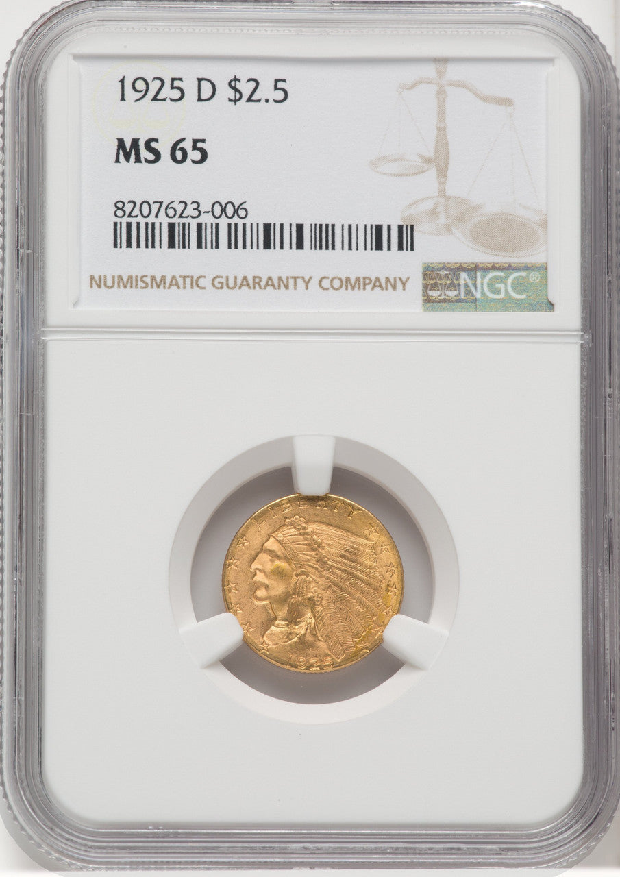 1925-D $2.50 Indian Quarter Eagle NGC MS65 (768951007)