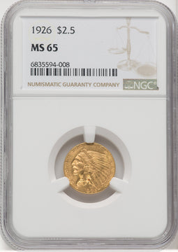 1926 $2.50 Indian Quarter Eagle NGC MS65 (768214020)