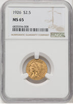 1926 $2.50 Indian Quarter Eagle NGC MS65 (768214020)