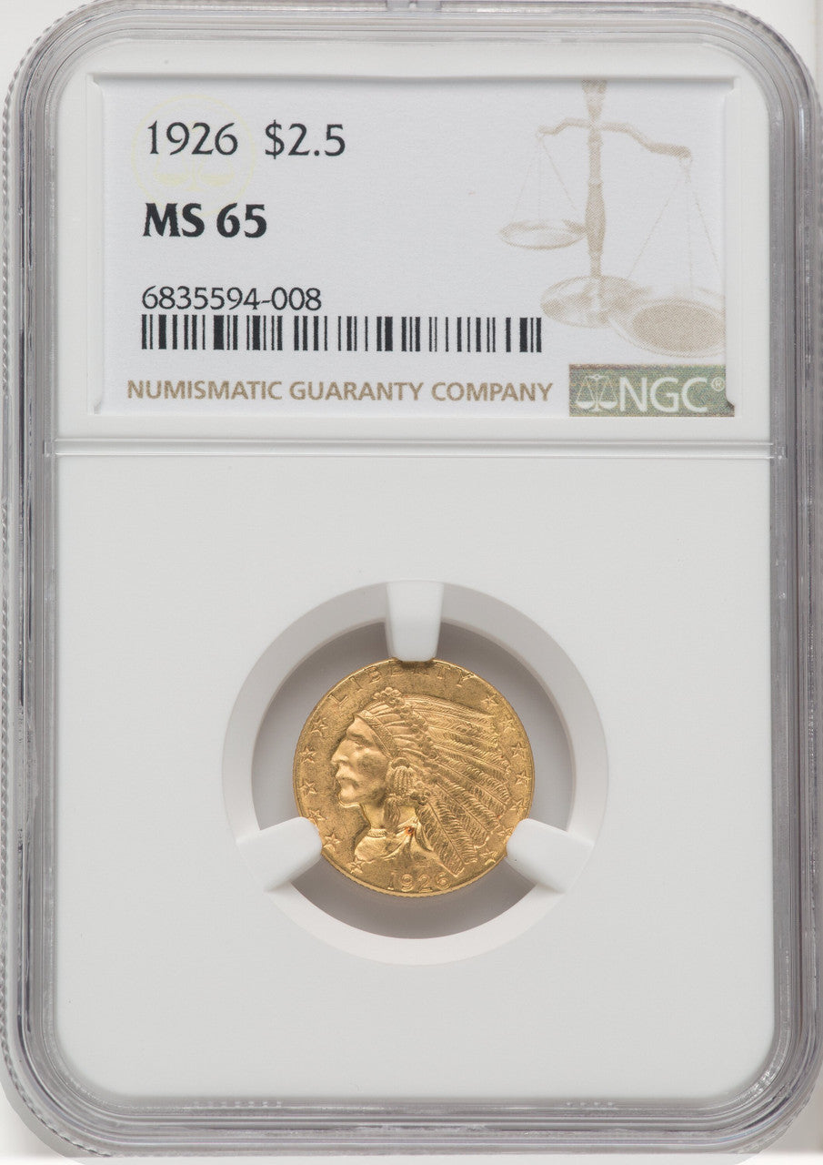 1926 $2.50 Indian Quarter Eagle NGC MS65 (768214020)