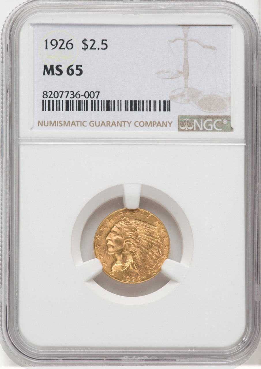 1926 $2.50 Indian Quarter Eagle NGC MS65 (768951006)